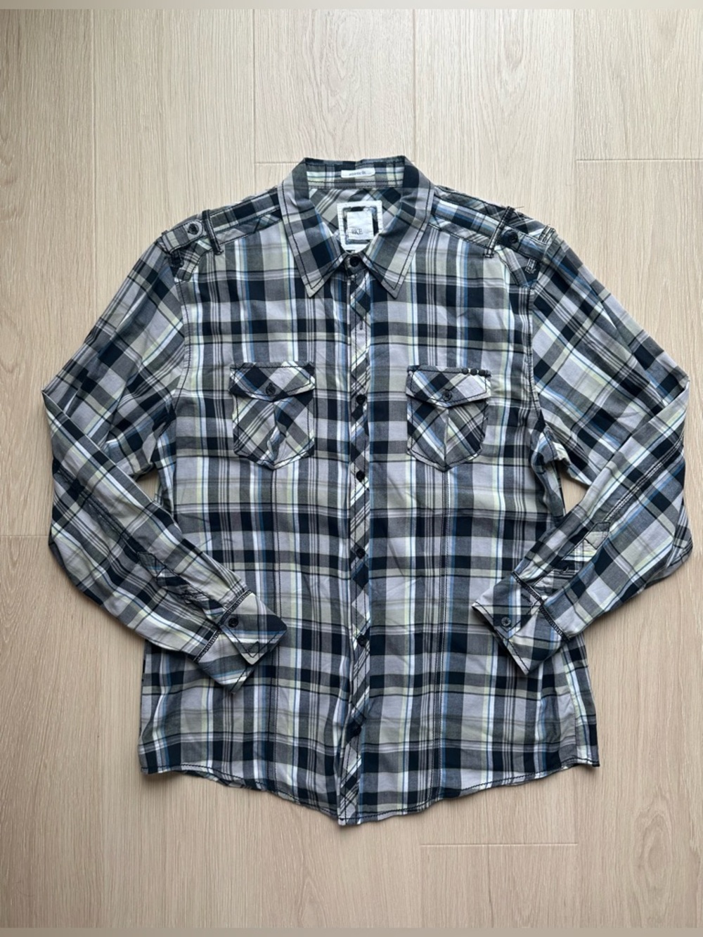 BKE Athletic Fit Plaid Button Down Shirt Men’s XL Casual